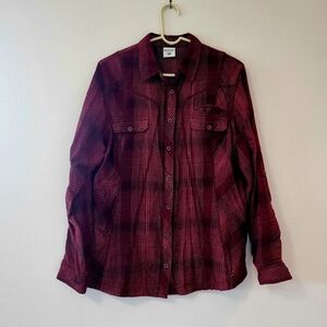 Columbia Women's Burgundy Plaid Button Down Shirt